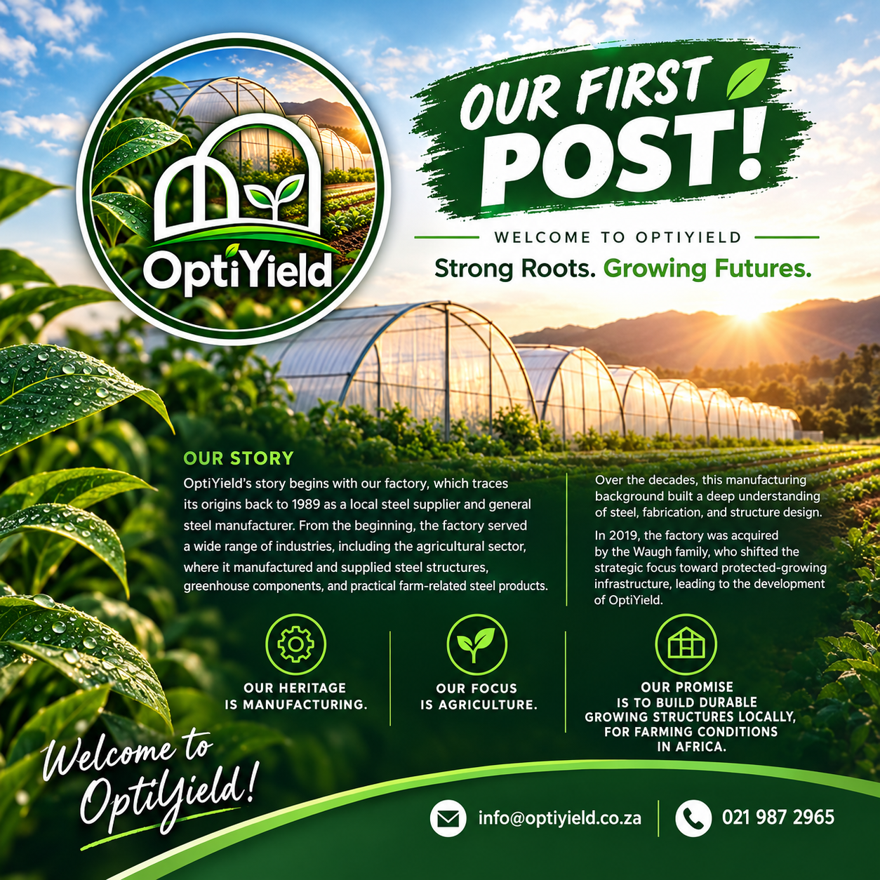 Optiyield's first Post on Social Media